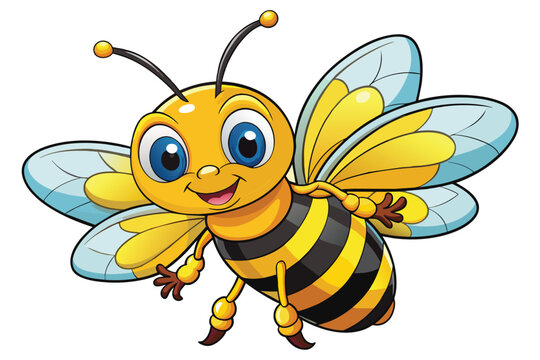 A cute smiling bee vector Illustration
