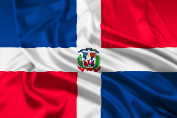 The Flag of Dominican Republic  Rippled