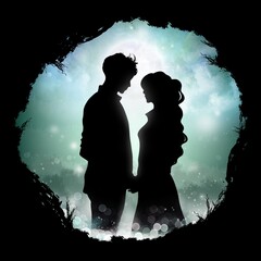 Love in the Moonlight silhouette art