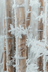 Background Texture Pattern in the Style of Arctic Frost Bamboo - Bamboo textures with a frosty finish, evoking arctic ice landscapes created with Generative AI Technology