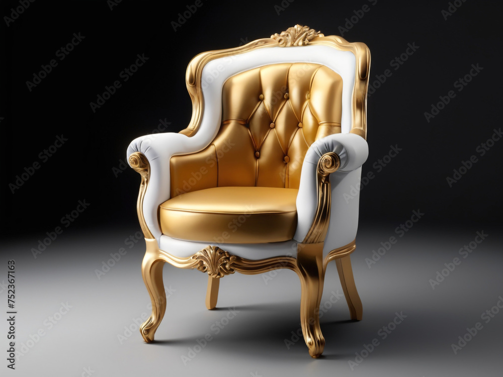 Wall mural Luxury golden with white modern chair