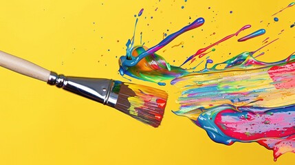 Colorful paint splatters in a burst of artistic expression