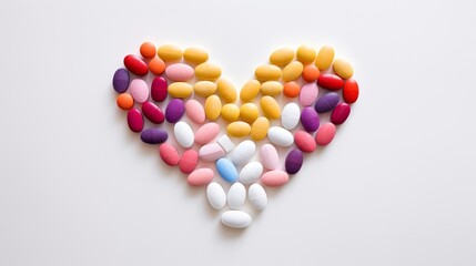 Medication arranged in heart pattern