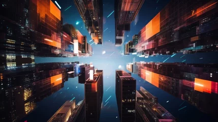 Foto op Aluminium Cityscape with rotating kaleidoscopic © stocksbyrs