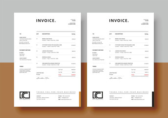 Fototapeta na wymiar Minimal invoice form template vector design