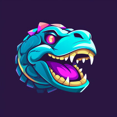 humorous visage for a gaming logo with an laughing dino animal protagonist is an absolute joy сreated with Generative Ai