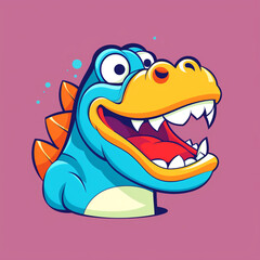 humorous visage for a gaming logo with an laughing dino animal protagonist is an absolute joy сreated with Generative Ai
