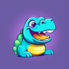 Obraz premium humorous visage for a gaming logo with an laughing dino animal protagonist is an absolute joy сreated with Generative Ai