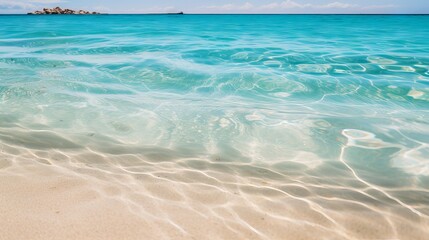 Obraz premium Tropical Beach Waters Serenity: Crystal Clear Seascape Shot with Canon RF 50mm f/1.2L USM
