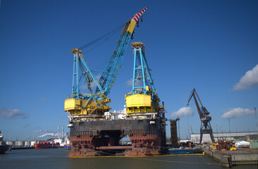 Platform, oil rig during repair jobs
