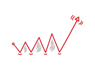 hand drawn statistics chart concept. growth chart with scribble arrows