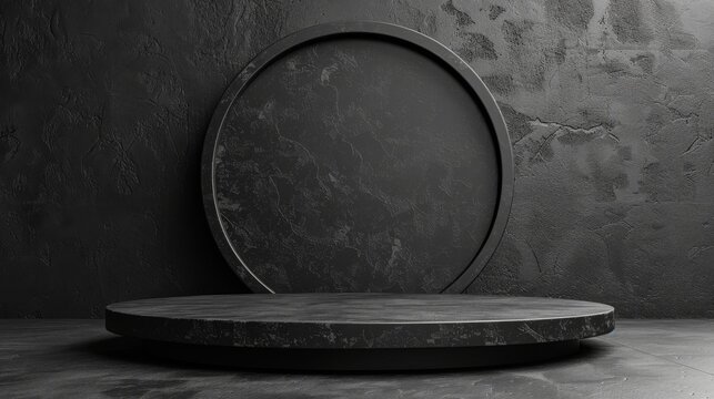 3D round podium in minimalist design empty space ideal for product display and advertising displays
