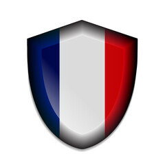 france flag on shield vector illustration