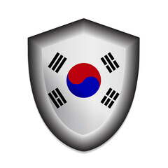 Korea flag on shield vector illustration