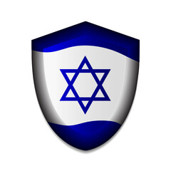 Israel flag on shield vector illustration