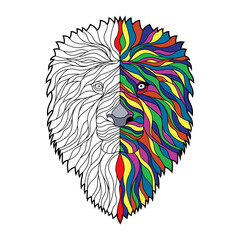 lion head art icon vector illustration