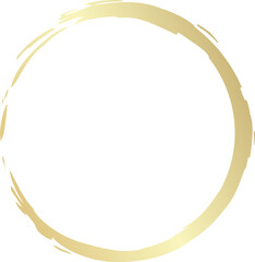 Gold circle drawn with a brush. Elements for design