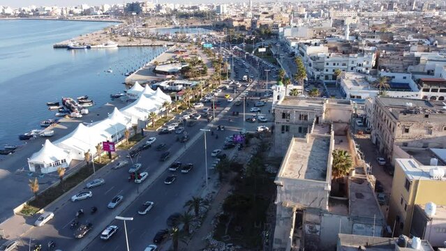 Libya, Tripoli, Drone view of the City