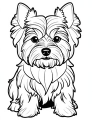 Yorkshire Terrier Coloring Page: Adorable Pup