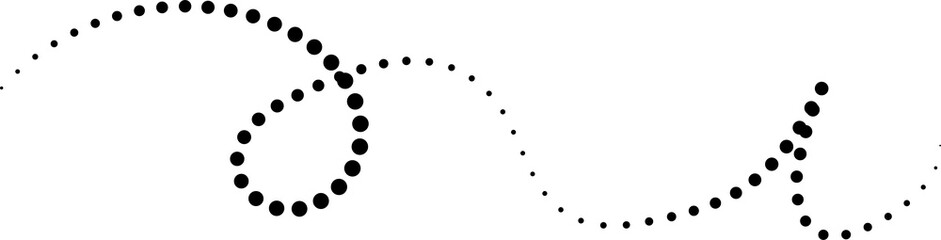 Hand drawn dotted curved line.  Elements design