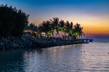 sunset over the beach