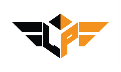 LP initial letter falcon icon gaming logo design vector template. batman logo, sports logo, monogram, polygon, war game, symbol, playing logo, abstract, fighting, typography, icon, minimal, wings logo