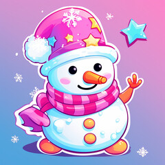 snowman, sticker design сreated with Generative Ai