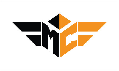 MC initial letter falcon icon gaming logo design vector template. batman logo, sports logo, monogram, polygon, war game, symbol, playing logo, abstract, fighting, typography, icon, minimal, wings logo