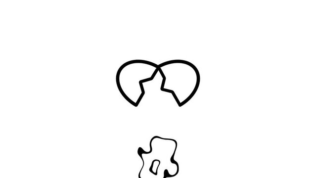 Abstract Egg breaking icon animation. Animated line raw egg. Cooking ingredient. Baking bread on background