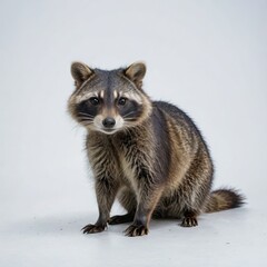 portrait of a raccoon on white