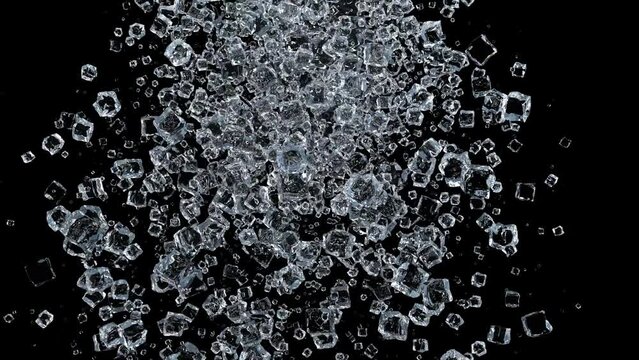 scattered ice render 3D illustration on alpha channel	
