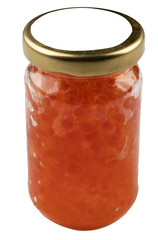 a jar of salmon caviar
