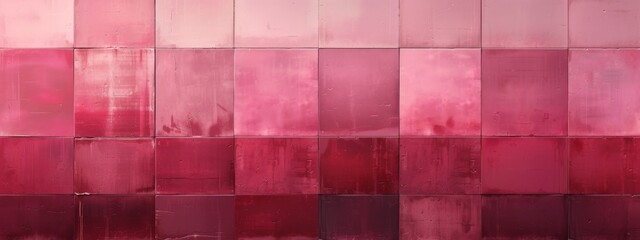 Abstract Painting of Pink and Red Squares