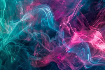 Vibrant abstract background with swirls of neon pink Blue And green smoke Creating a dynamic and ethereal atmosphere