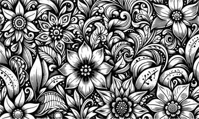 floral abstract organic patterns seamless pattern vintage style