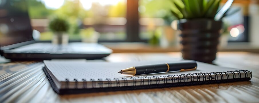 Studying traffic rules for upcoming driving test using notepad and pen. Concept Traffic Rules, Driving Test Prep, Notepad, Pen, Study Session