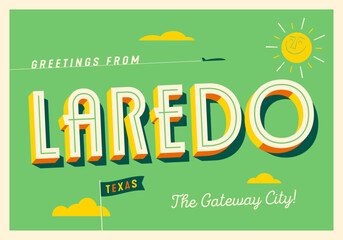 Greetings from Laredo, Texas, USA - Wish you were here! - Touristic Postcard. - 752382737