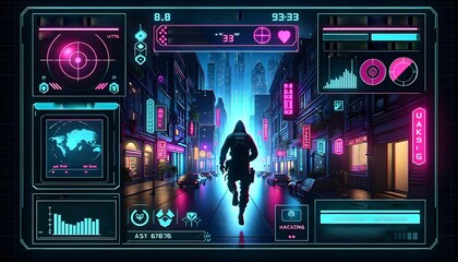 Stealth Action Game in Neon-Lit City