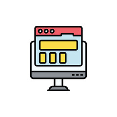 Wireframe icon design with white background stock illustration