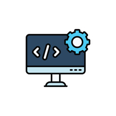 Coding icon design with white background stock illustration