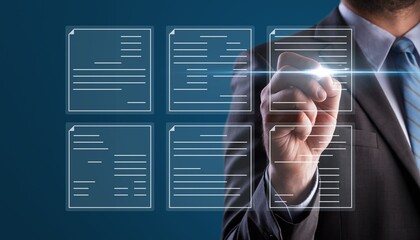 Business performance concept, man and form checklist