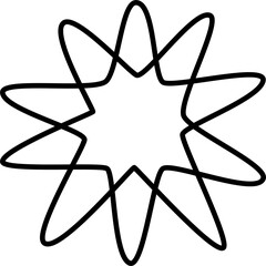 Set of hand drawn stars in doodle style