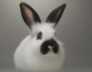 Obraz premium white rabbit in the garden