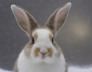 Obraz premium white rabbit in the garden