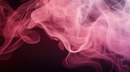 Fototapeta premium Abstract pink smoke on a dark background. An atmosphere of mystery and magic. The texture of steam and smoke.