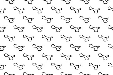 Seamless pattern completely filled with outlines of cordless angle grinder symbols. Elements are evenly spaced. Vector illustration on white background