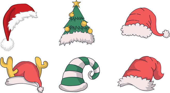 set of santa claus hats