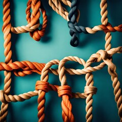 rope on a blue background
