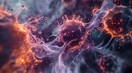 Fototapeta premium Intricate Microscopic World: A Visualization of Cell Structures