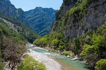 View of Arachthos river in the area of Tzoumerka mountains in Epirus, Greece